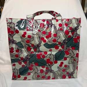 Paperchase Cherry Print Coated Canvas Zip-Top Tote Bag